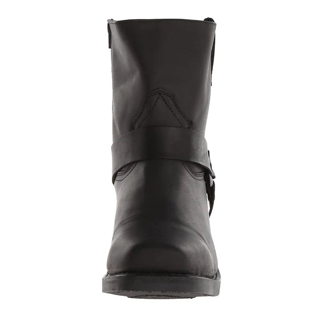 Men’s Rugged Harness Boots with Classic Buckle Strap