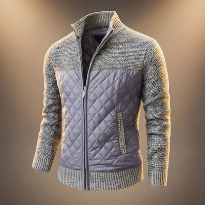 Men’s Chenille Knit Quilted Zip-Front Jacket