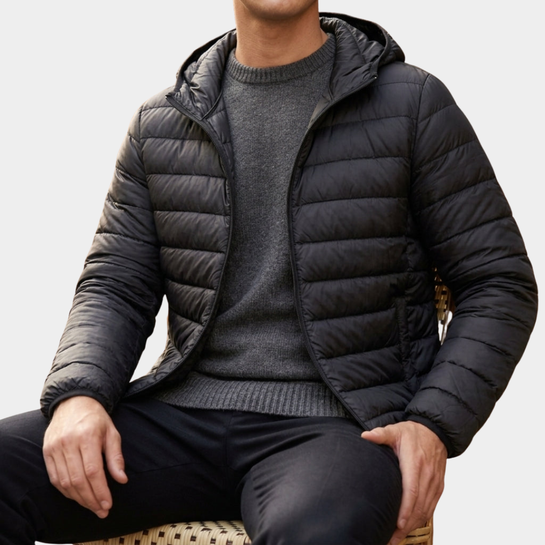 Men’s Slim Quilted Hooded Puffer Jacket