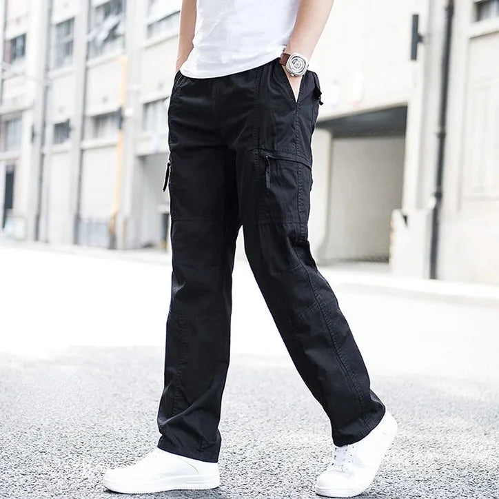 Men’s Stretch Cotton Cargo Pants with Utility Pockets