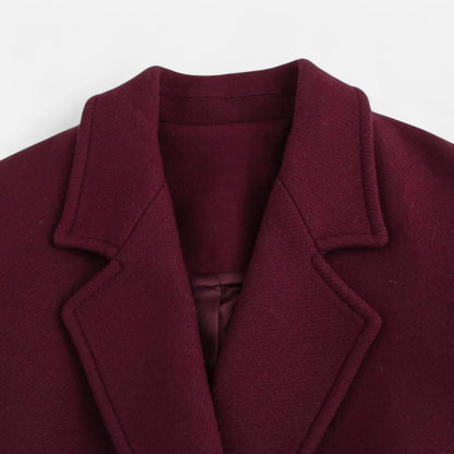 Women’s Classic Double-Breasted Trench Coat with Lapel Collar