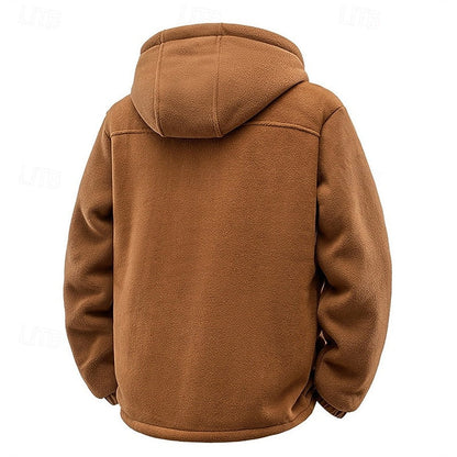 Men’s Plush-Lined Hooded Utility Zip Jacket