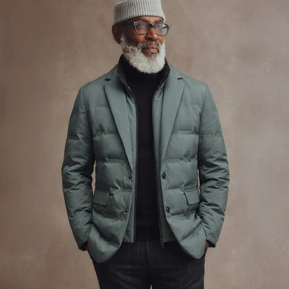 Men’s Quilted Down-Insulated Tailored Blazer