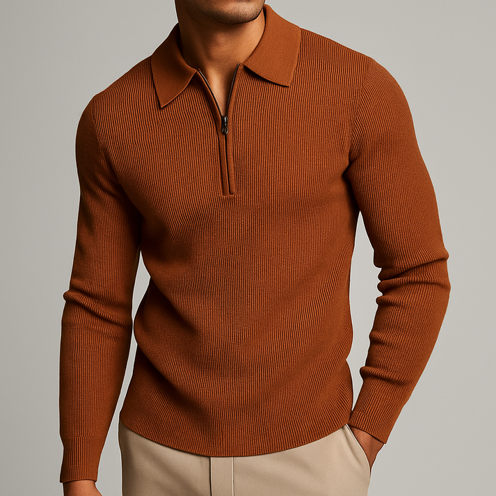 Men’s Merino Waffle-Knit Quarter-Zip Sweater