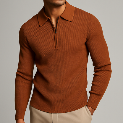 Men’s Merino Waffle-Knit Quarter-Zip Sweater