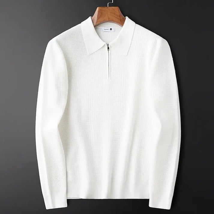 Men’s Merino Waffle-Knit Quarter-Zip Sweater
