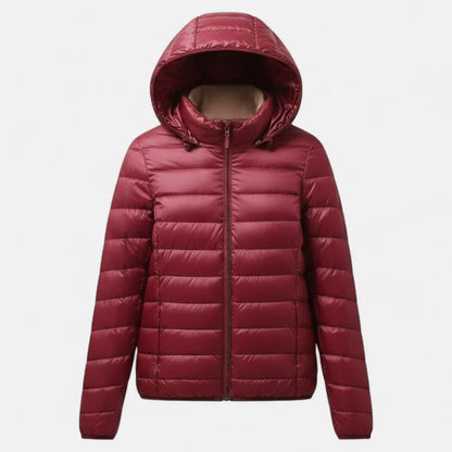 Women’s Lightweight Hooded Down Jacket with Streamlined Fit