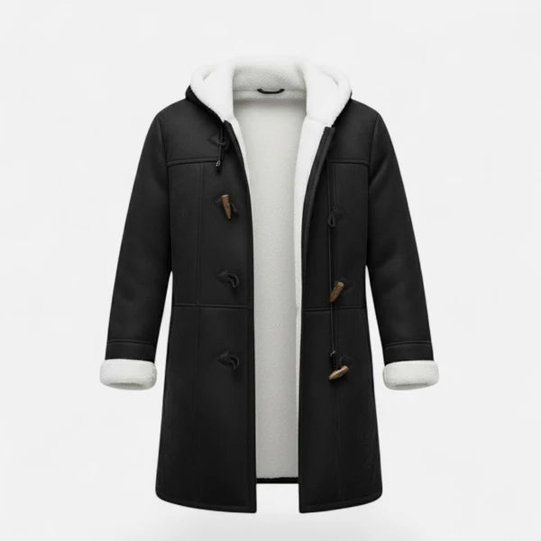 Women’s Hooded Winter Coat with Tailored Button Front and Pockets