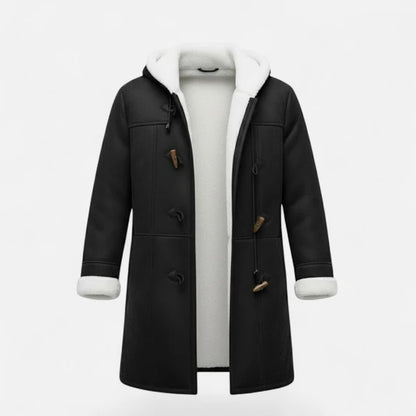 Women’s Hooded Winter Coat with Tailored Button Front and Pockets