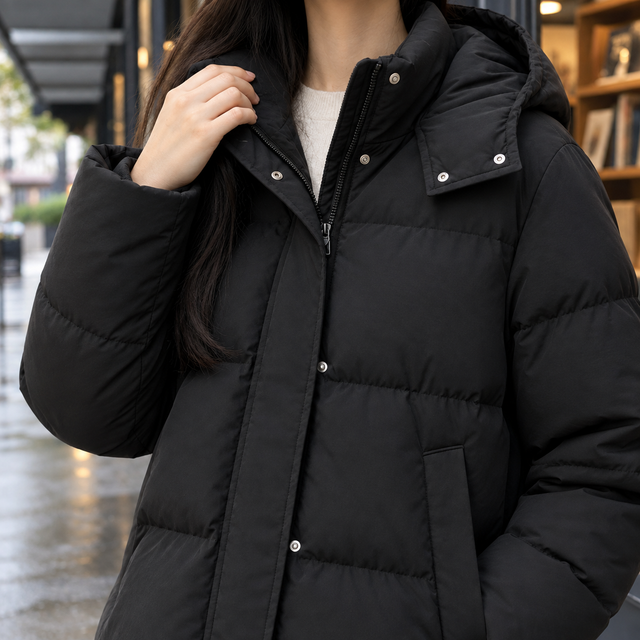 Women’s Quilted Down Puffer Jacket with Hood