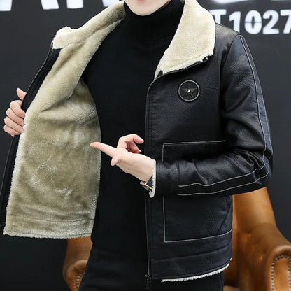 Men’s Insulated Padded Coat with Faux Fur Collar