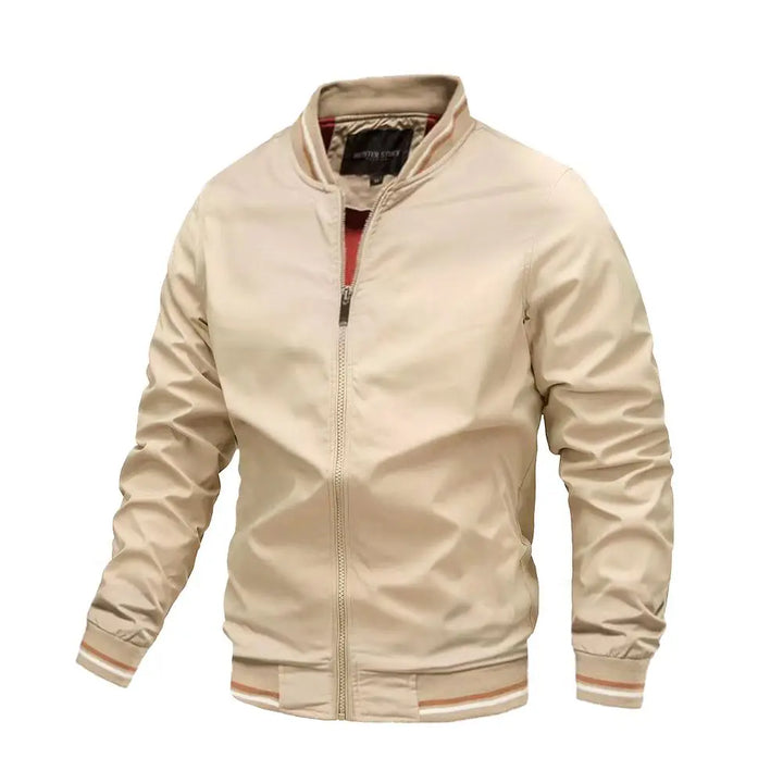 Men’s Lightweight Striped Trim Bomber Jacket