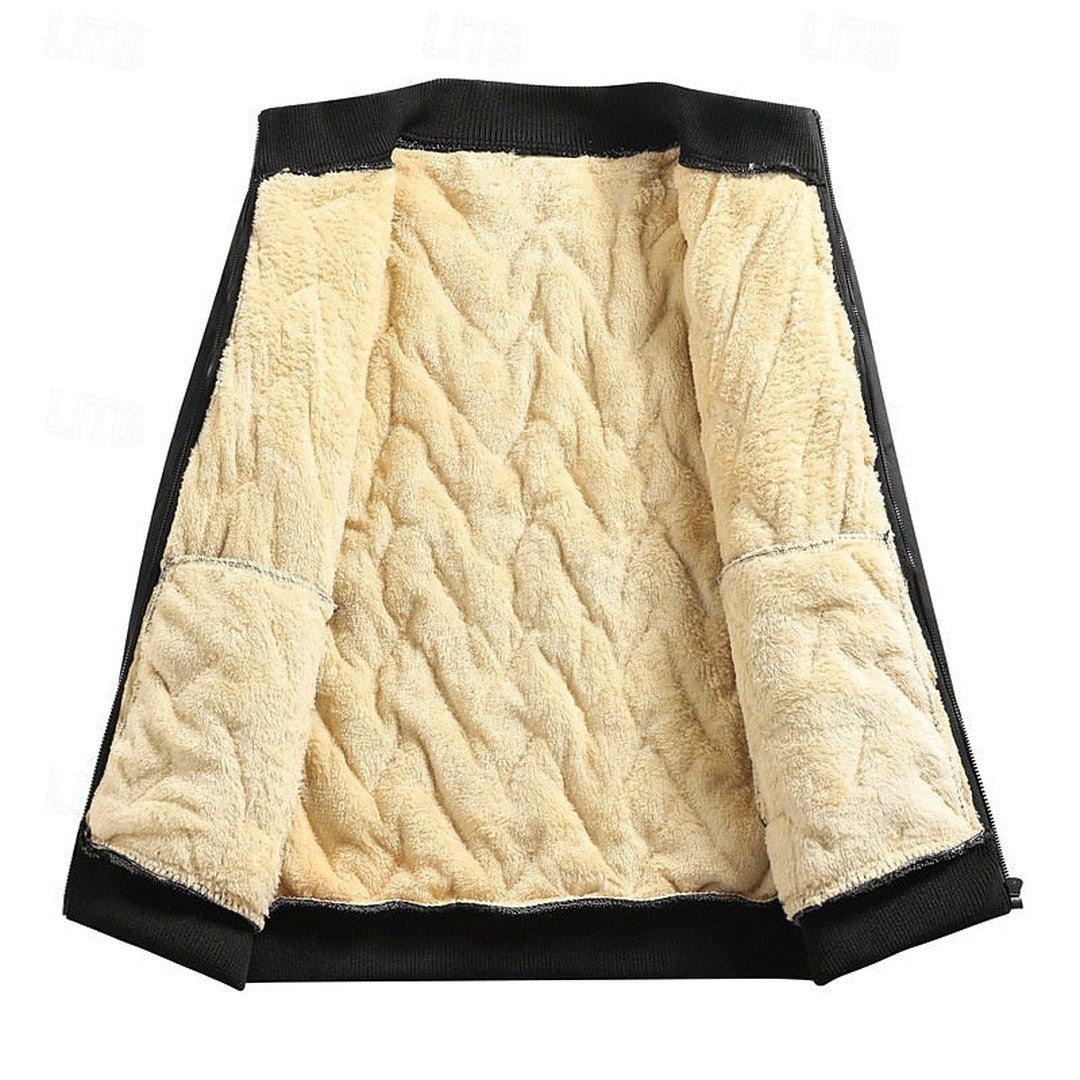 Men’s Textured Quilted Ribbed Bomber Jacket