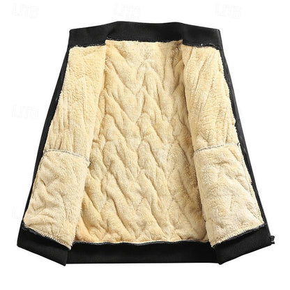 Men’s Textured Quilted Ribbed Bomber Jacket