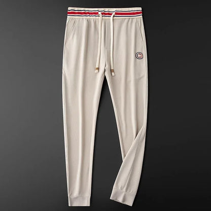 Men’s Ribbed Stretch Joggers with Striped Waistband