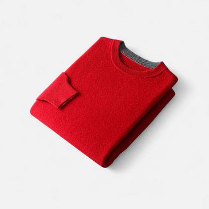 Men’s Soft Cashmere-Wool Relaxed Crew Neck Sweater
