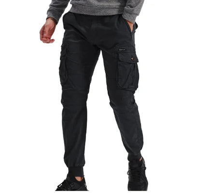 Men’s Slim-Fit Utility Cargo Pants with Elastic Cuffs