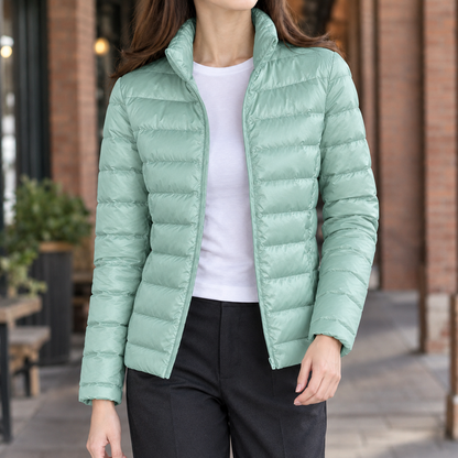 Women’s Lightweight Cashmere-Filled Quilted Puffer Jacket
