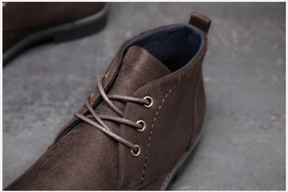 Men’s Elegant Microfiber Chukka Boots with Low Heel