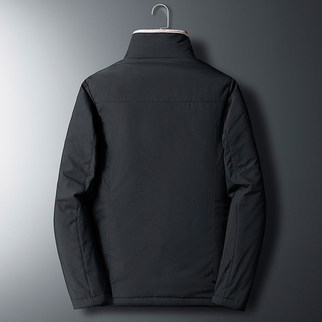 Men’s Longline Textured Wool-Look Notch-Lapel Coat