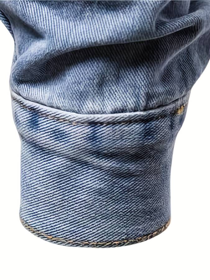 Men’s Stretch Denim Button-Front Jacket