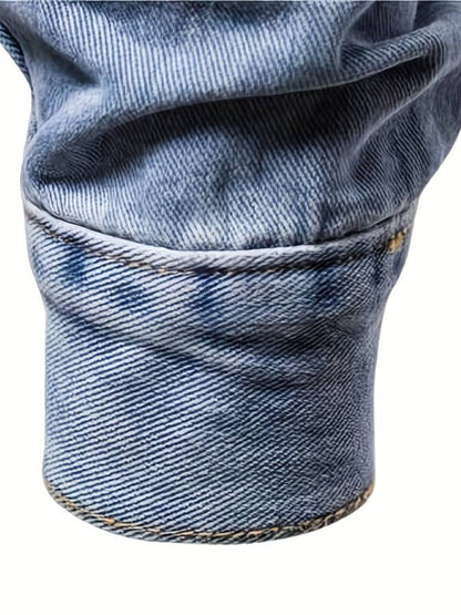 Men’s Stretch Denim Button-Front Jacket