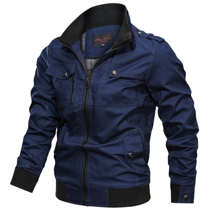 Men's Ribbed-Cuff Utility Windbreaker Jacket