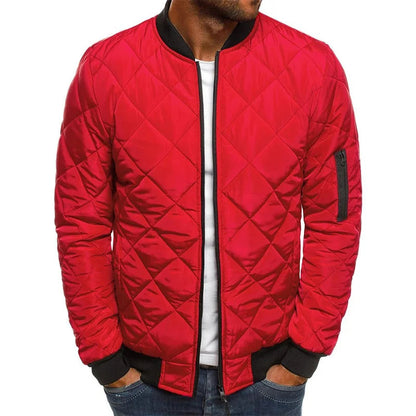 Men’s Quilted Ribbed-Trim Bomber Jacket