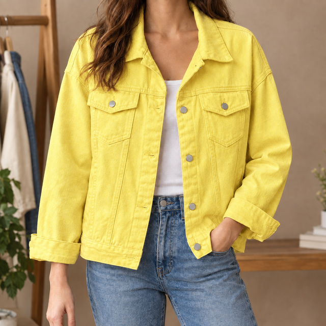 Relaxed Cotton-Denim Utility Jacket with Four Pockets