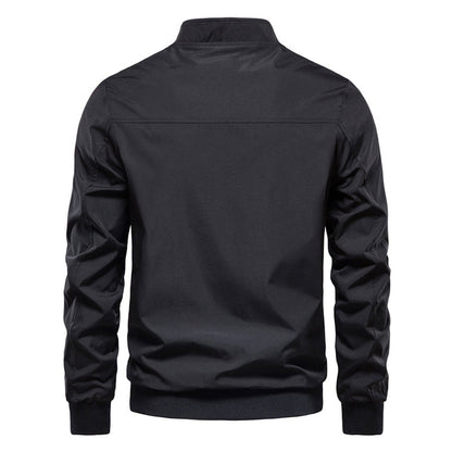 Men's Stand-Collar Full-Zip Bomber Jacket