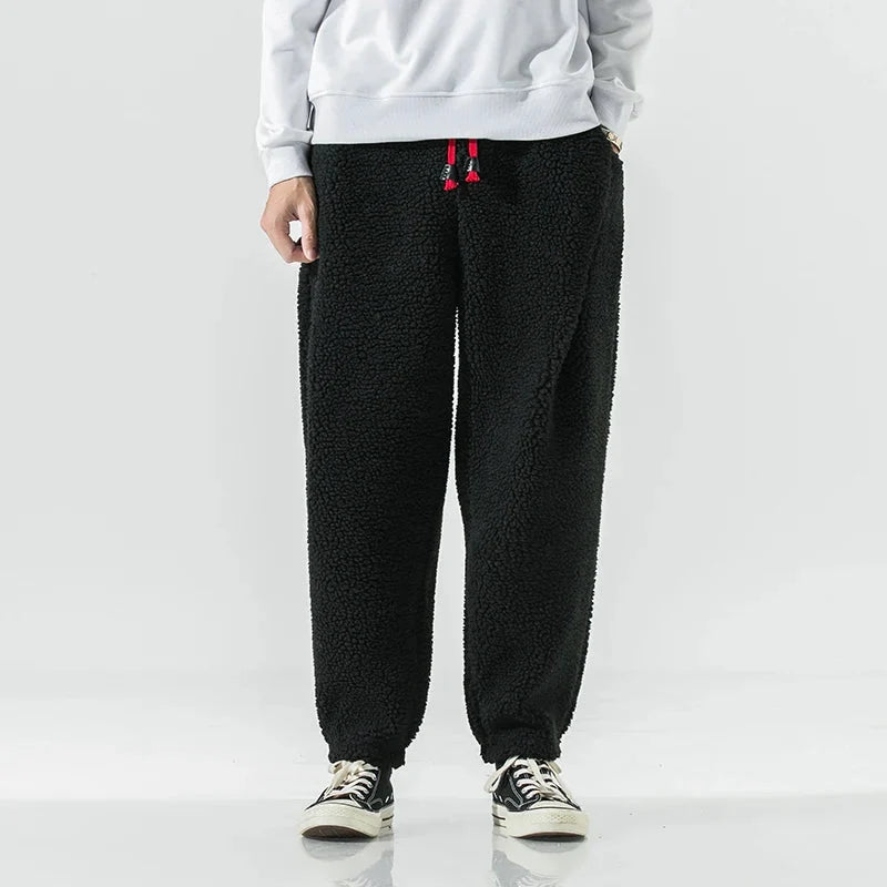 Men’s Soft Fleece Relaxed Pants with Drawstring Waist
