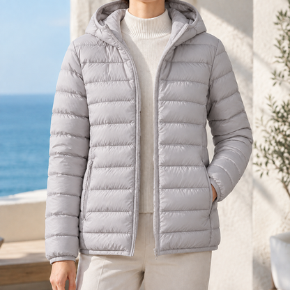 Women’s Lightweight Horizontal Quilted Down Puffer Jacket