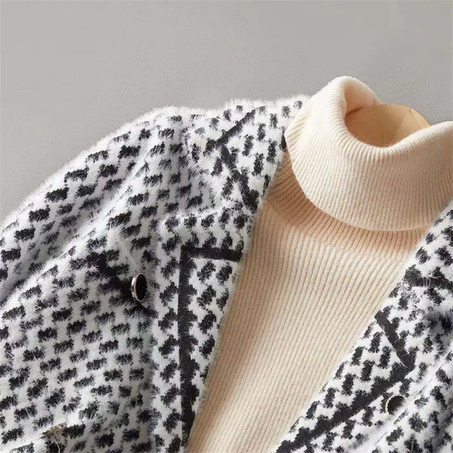 Women’s Houndstooth Wool Cashmere Tailored Jacket