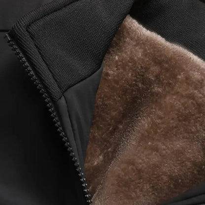 Men’s Plush-Lined Stand-Collar Full-Zip Winter Jacket