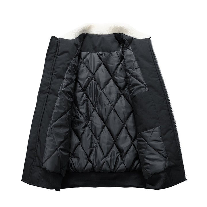 Men's Sherpa-Collar Padded Bomber Jacket