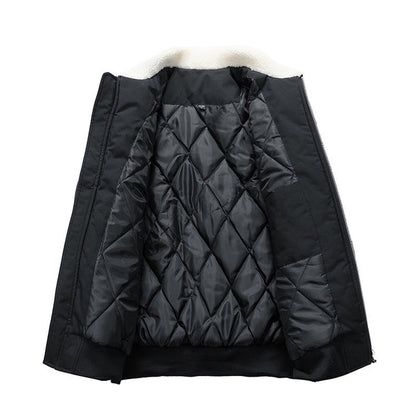 Men's Sherpa-Collar Padded Bomber Jacket