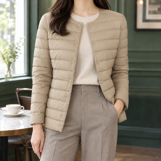 Women’s Lightweight Horizontal Quilted Down Jacket