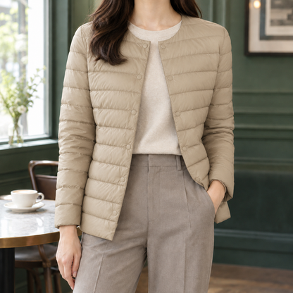 Women’s Lightweight Horizontal Quilted Down Jacket