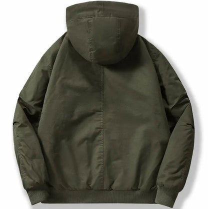 Men’s Cotton Fleece-Lined Hooded Bomber Jacket
