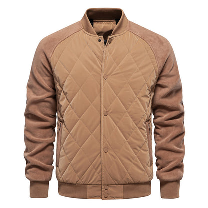 Men's Raglan Sleeve Snap-Button Bomber Coat