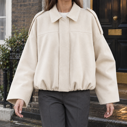 Women’s Relaxed Suede-Textured Batwing Jacket