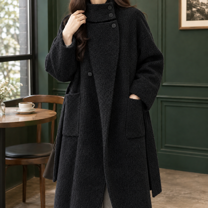Women’s Longline Cashmere Wool Belted Coat