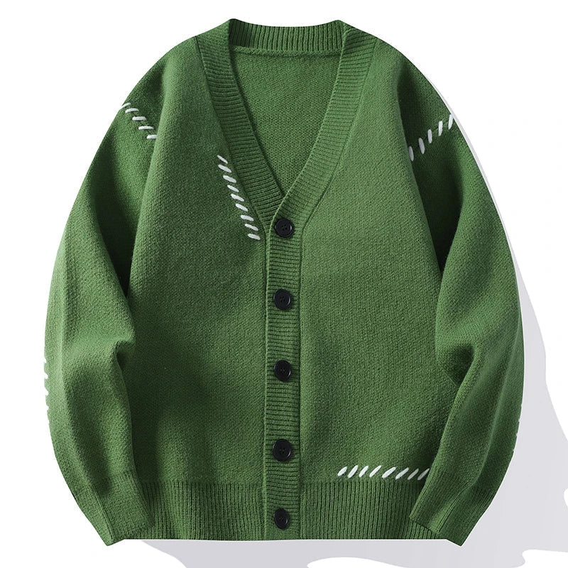 Men’s Embroidered Pattern Lightweight Knit Sweater