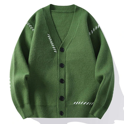 Men’s Embroidered Pattern Lightweight Knit Sweater