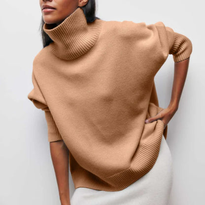 Women’s Soft High-Neck Classic Knit Sweater for Everyday Style