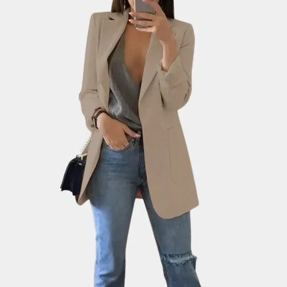 Women’s Longline Structured Blazer with Sleek Tailored Fit