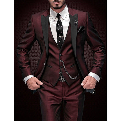 Modern Fitted Three-Piece Waistcoat Suit