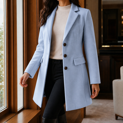 Women’s Wool Blend Fitted Flared Coat