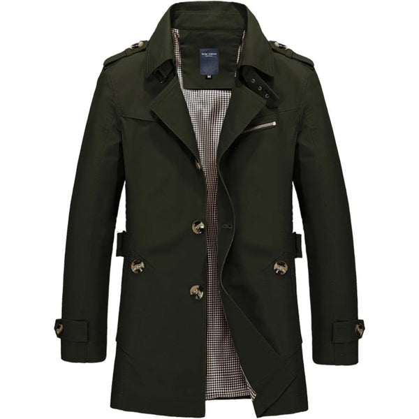 Men’s Classic Longline Double-Breasted Trench Coat