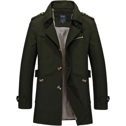 Men’s Classic Longline Double-Breasted Trench Coat